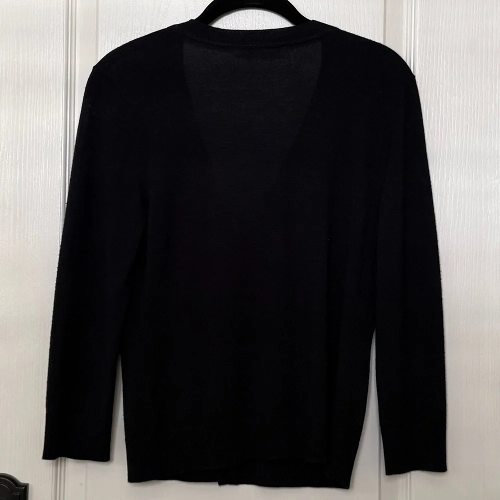 Tory Burch, Celeste Merino Wool Cardigan, Navy, Size S